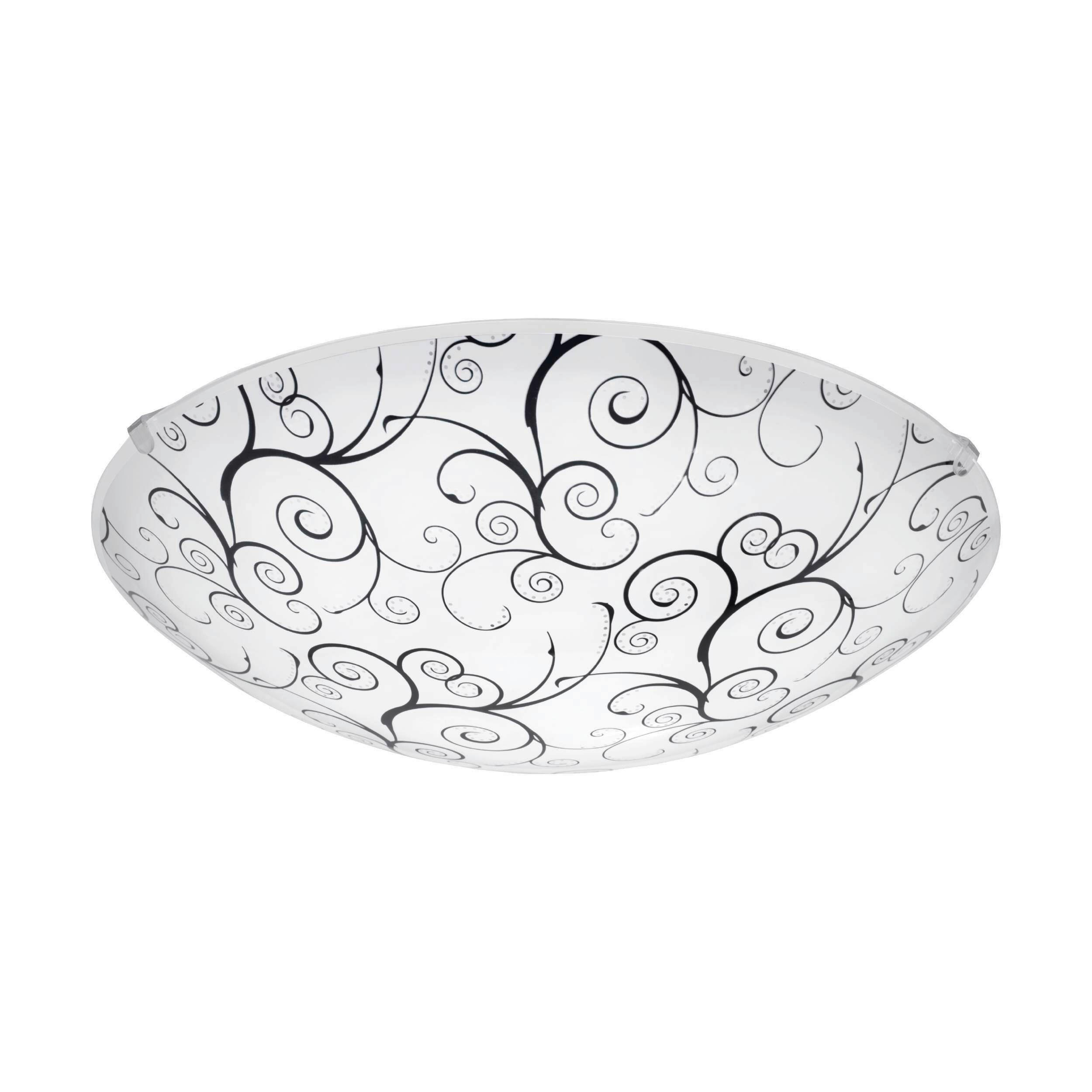 DECKENLEUCHTE  31,5/9,5 cm    - Schwarz/Weiß, KONVENTIONELL, Glas/Metall (31,5/9,5cm) - Eglo