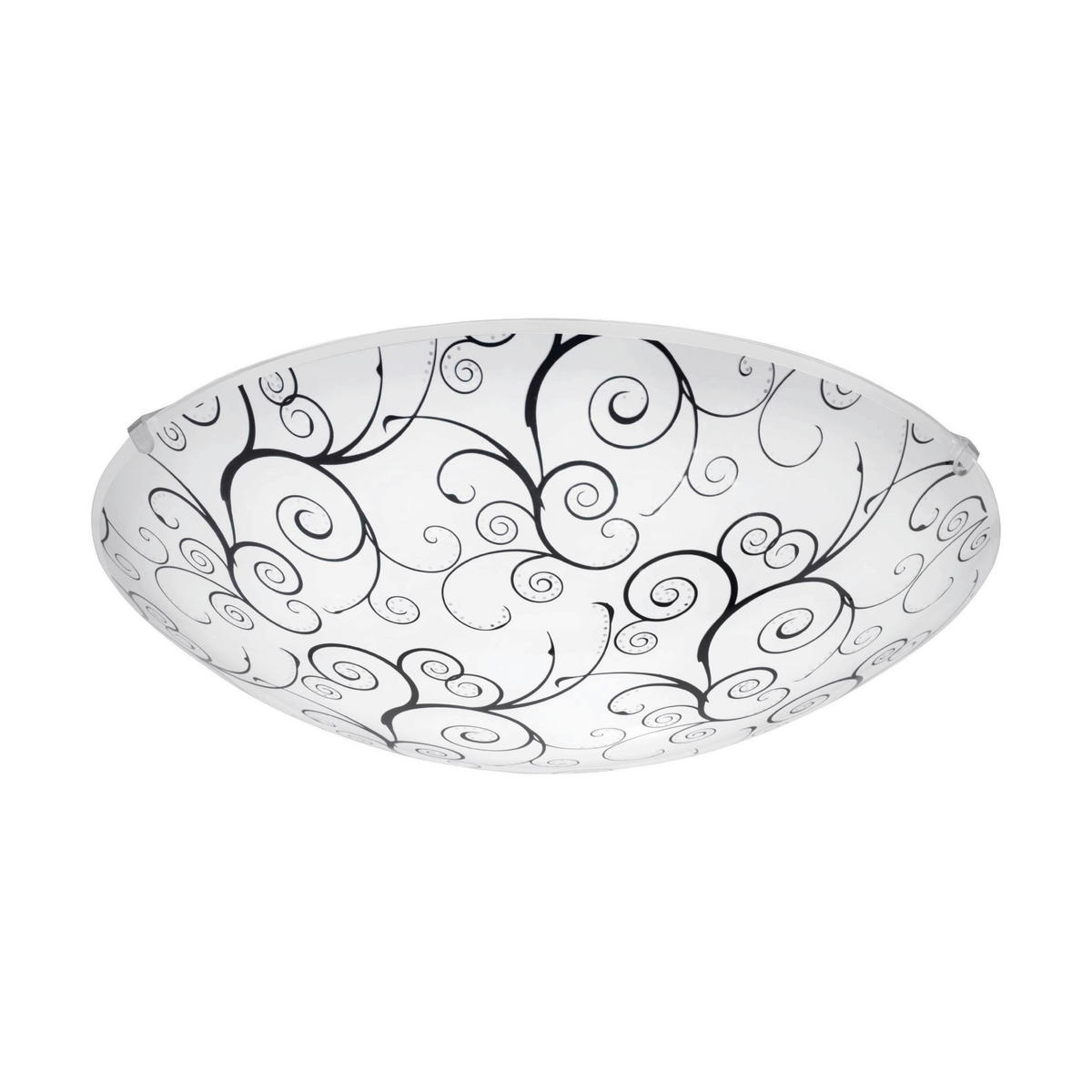 DECKENLEUCHTE 31,5/9,5 cm   - Schwarz/Weiß, KONVENTIONELL, Glas/Metall (31,5/9,5cm) - Eglo