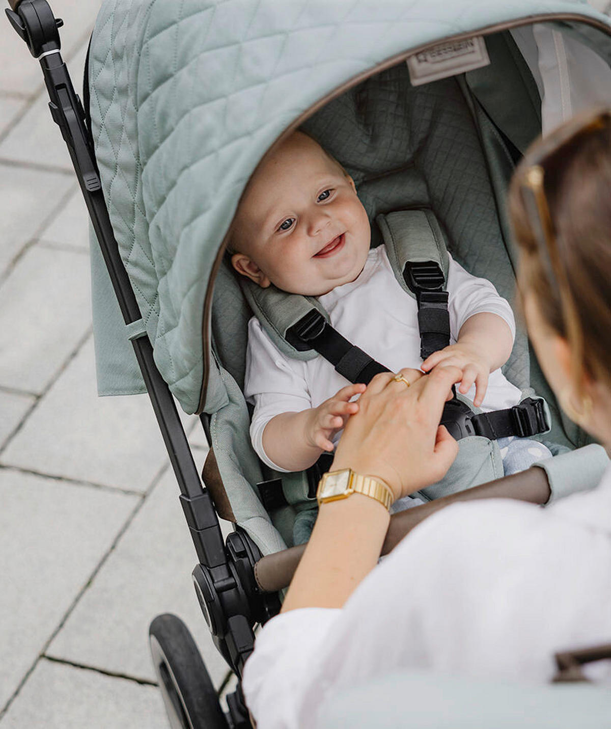 KOMBIKINDERWAGEN  FX4 Swing Set  Mint  - Schwarz/Mintgrün, Basics, Textil (100/55/130cm) - Gesslein