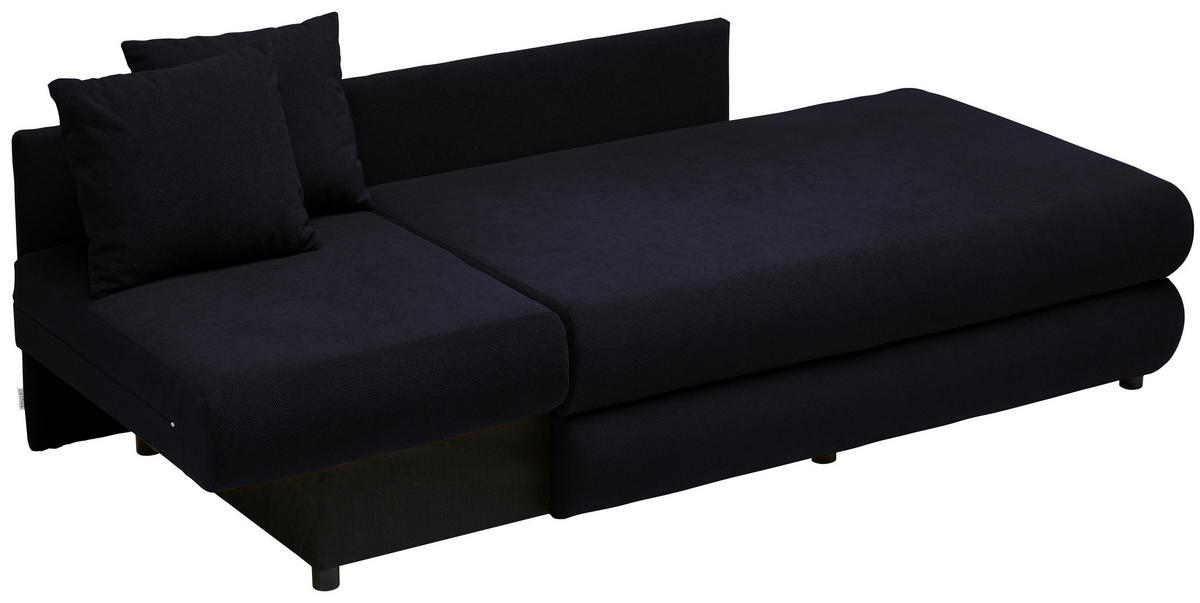 RÉCAMIERE Schwarz Flachgewebe  - Schwarz, Design, Kunststoff/Textil (171/71-88/93cm) - Cantus