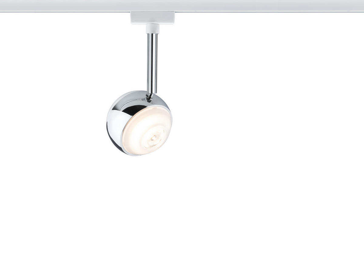 SCHIENENSYSTEM-STRAHLER URail 8/21/8 cm   - Chromfarben/Weiß, Design, Metall (8/21/8cm) - Paulmann