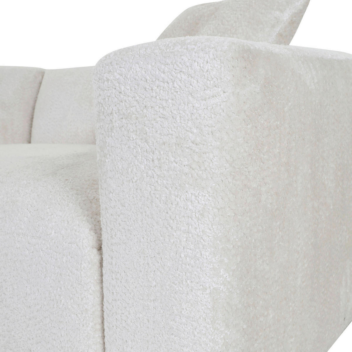 BIG SOFFA i chenille cremefärgad  - svart/cremefärgad, Modern, textil/plast (228/66/111cm) - Carryhome