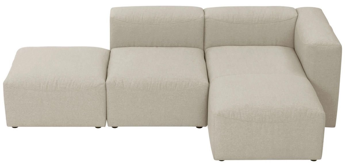 ECKSOFA in Flachgewebe Creme   - Creme, Design, Kunststoff/Textil (250/73/160cm) - Max Winzer