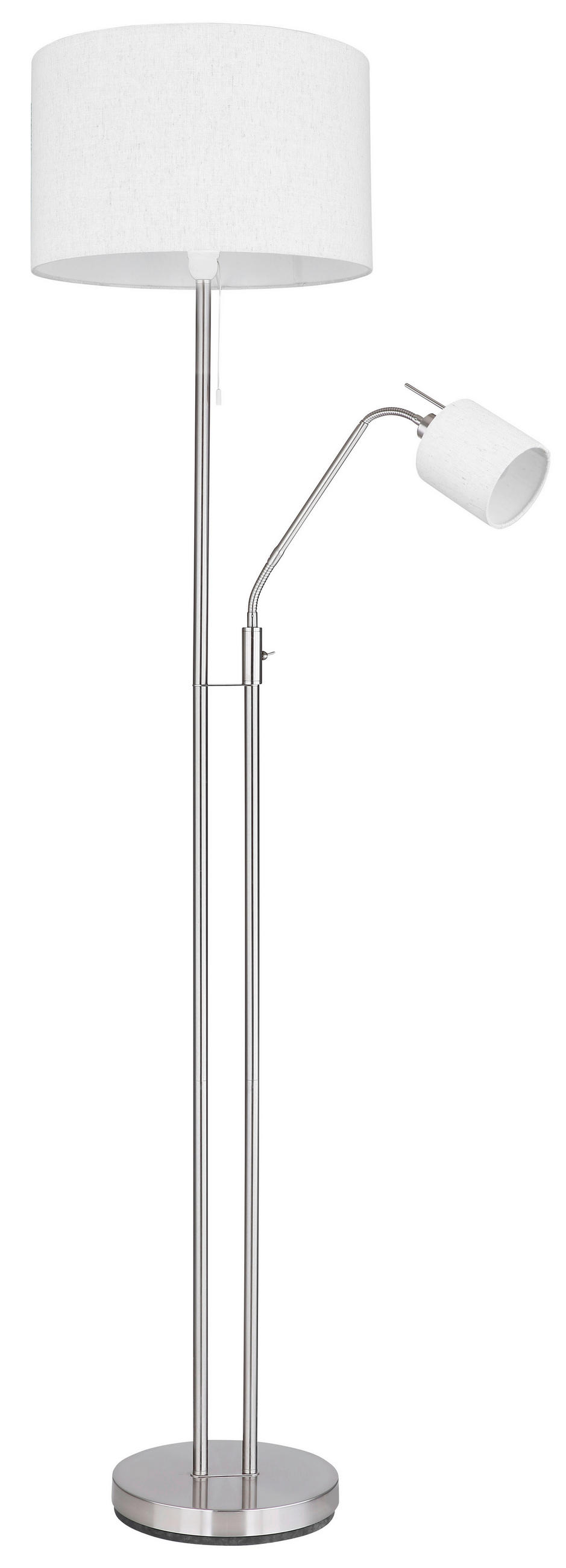 STEHLEUCHTE Modern 40/175 cm    - Sandfarben/Nickelfarben, Basics, Textil/Metall (40/175cm) - Globo