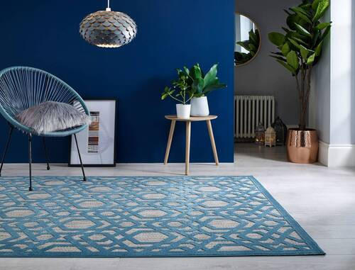 VENKOVNÍ KOBEREC, 160/230 cm, modrá - modrá, Basics, textil (160/230cm)