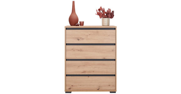 KOMMODE in 80/103/48 cm - Eichefarben/Anthrazit, Design, Holzwerkstoff/Kunststoff (80/103/48cm) - Carryhome