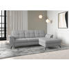 ECKSOFA in Flachgewebe Grau  - Schwarz/Grau, Modern, Textil/Metall (262/164cm) - Sit & More