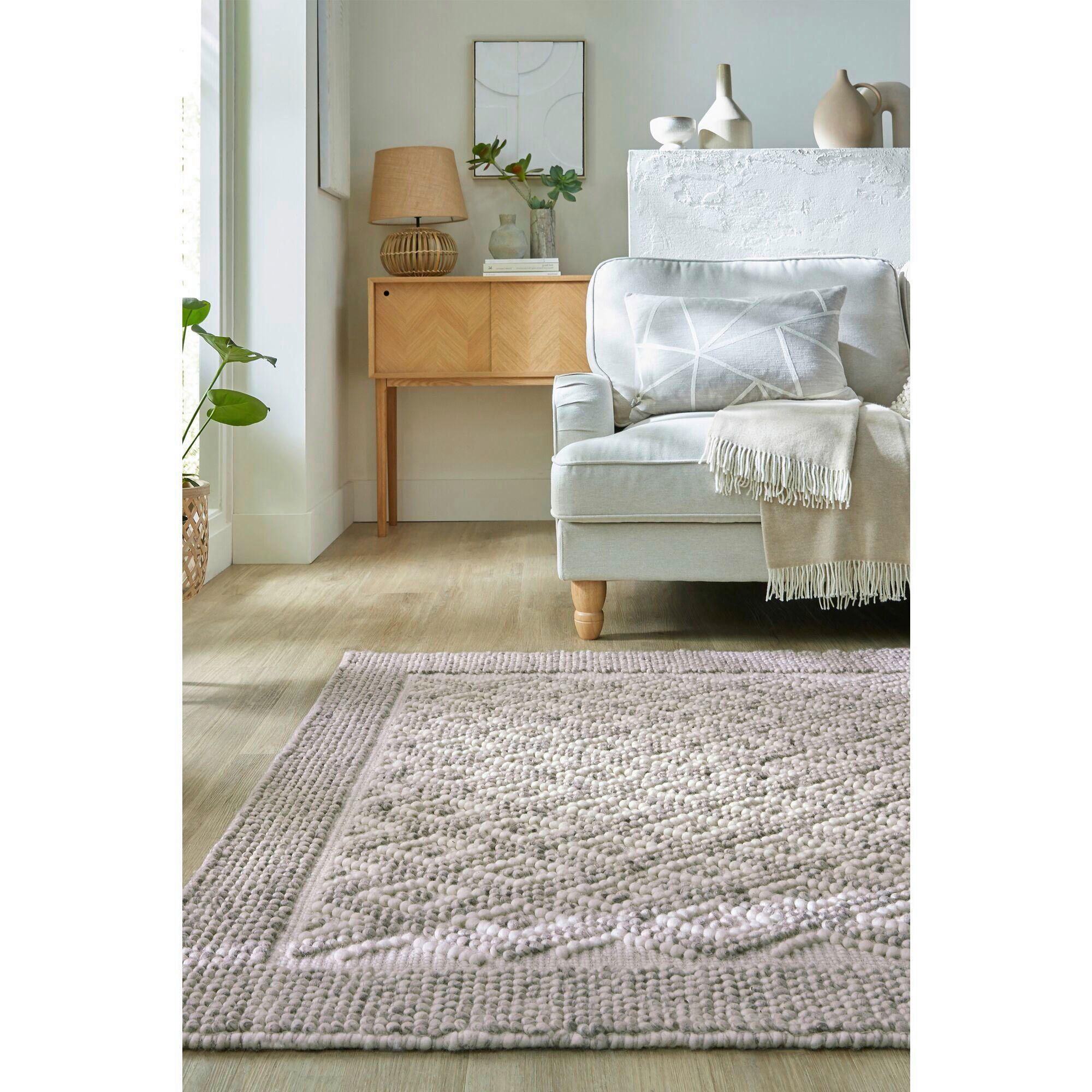HANDWEBTEPPICH 120/170 cm MINERALS DIAMOND Grau  - Grau, KONVENTIONELL, Textil (120/170cm)