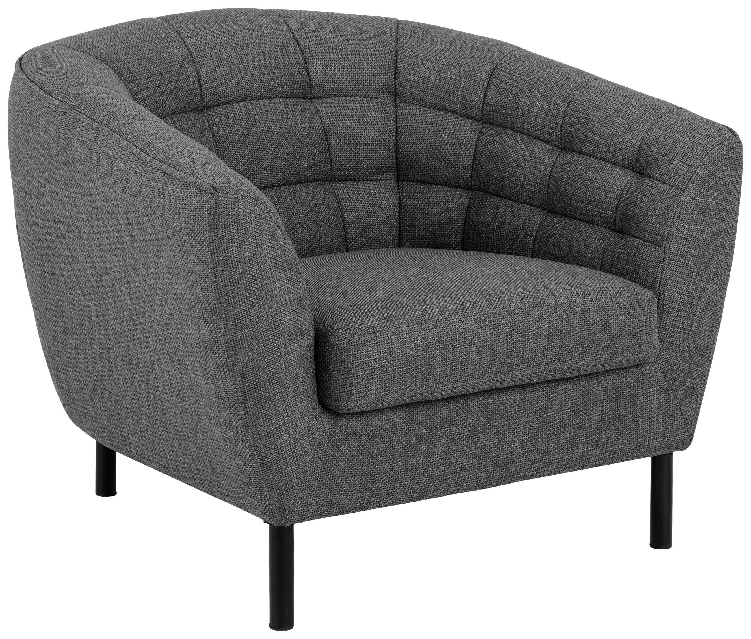 COCKTAILSESSEL Bouclé Anthrazit    - Anthrazit/Schwarz, Design, Textil/Metall (94/78/84,5cm) - MID.YOU