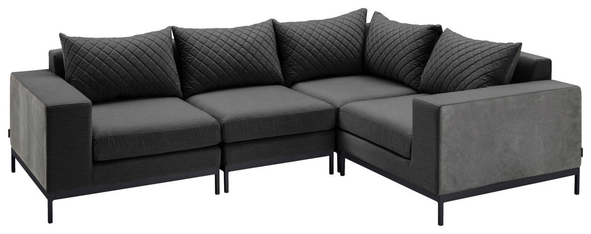 LOUNGEENDTEIL  - Anthrazit, Basics, Textil/Metall (92/70/96cm) - Kettler