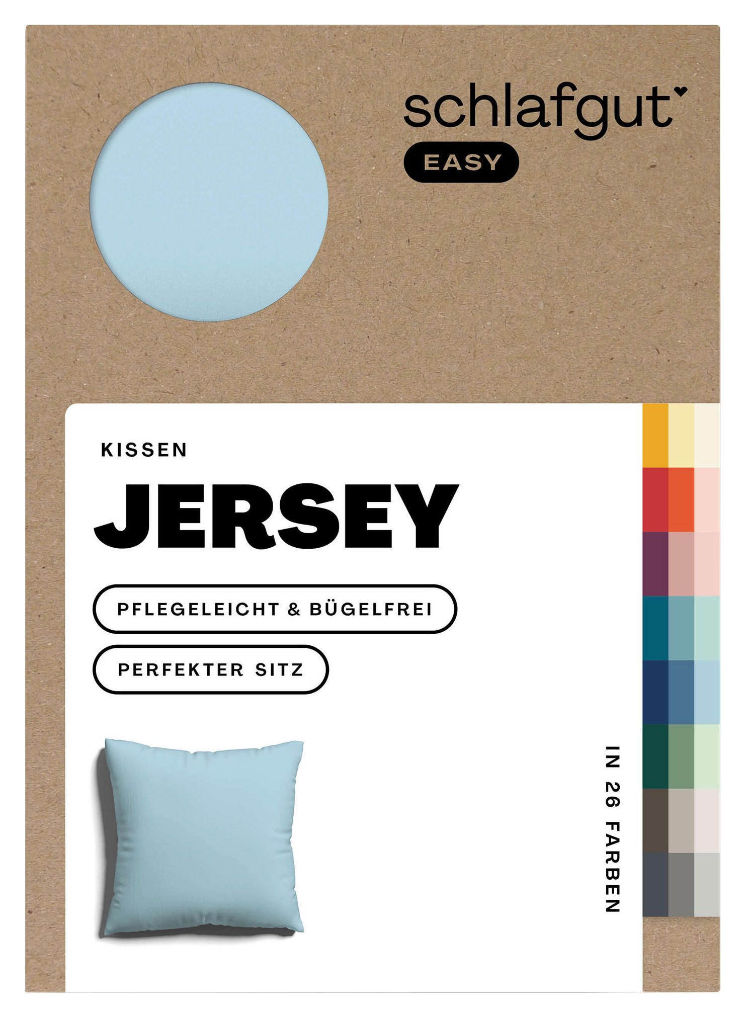 KOPFKISSENBEZUG EASY JERSEY 80/80 cm  - Hellblau, Basics, Textil (80/80cm) - Schlafgut