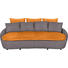 MEGASOFA in Textil Grau, Orange - Schwarz/Orange, Design, Kunststoff/Textil (238/80/143cm) - Hom`in MEGASOFA in Textil Grau, Orange - Schwarz/Orange, Design, Kunststoff/Textil (238/80/143cm) - Hom`in