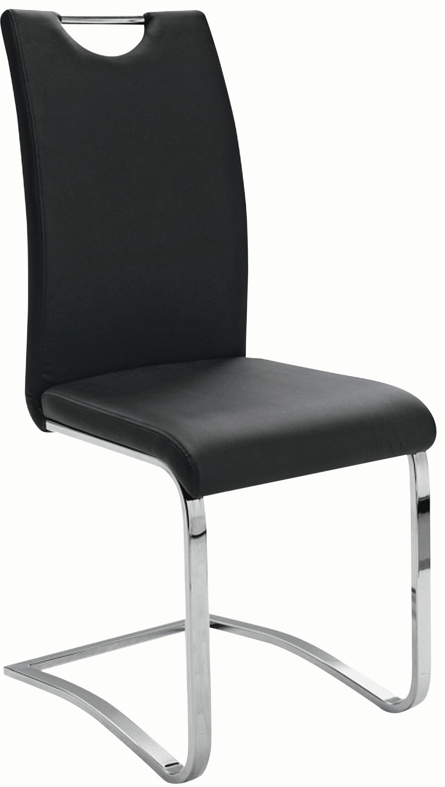 SCHWINGSTUHL  in Lederlook  - Schwarz, Design, Textil/Metall (43/100/57cm) - Carryhome