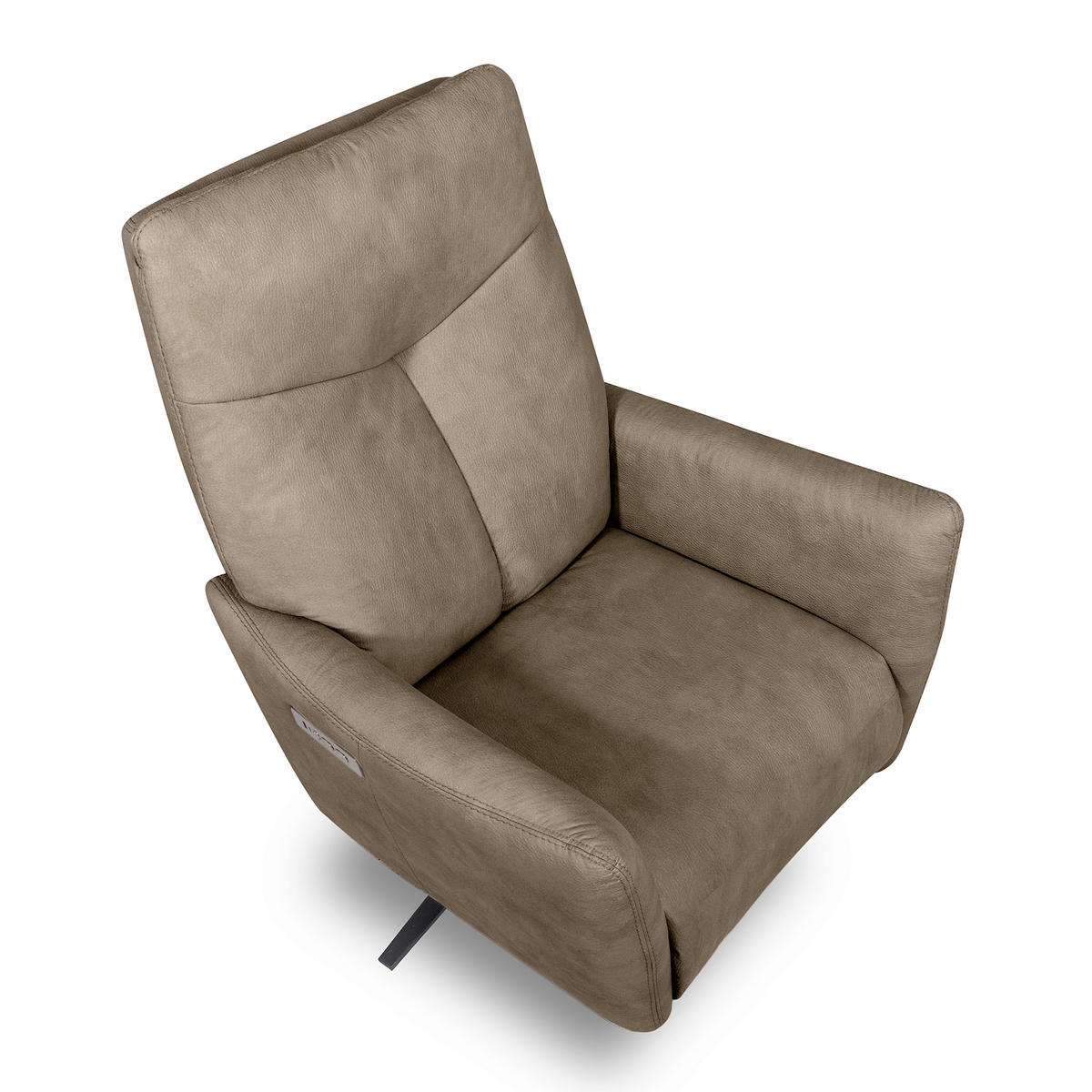 RELAXSESSEL Textil Graubraun  - Graubraun/Schwarz, Design, Textil/Metall (76/107/88cm) - Livetastic