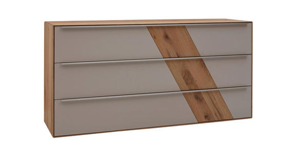 SIDEBOARD Buche massiv geölt Schlammfarben, Buchefarben - Schlammfarben/Edelstahlfarben, Design, Glas/Holz (182/90/47cm) - Valnatura