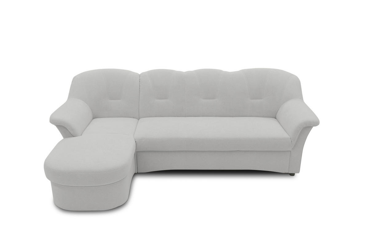 ECKSCHLAFSOFA  FLORES FK Silberfarben Mikrofaser  - Silberfarben/Schwarz, KONVENTIONELL, Kunststoff/Textil (142/231cm) - MID.YOU