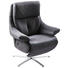 RELAXSESSEL Echtleder Fußteilverstellung, Kopfteilverstellung, Relaxfunktion - Edelstahlfarben/Schwarz, KONVENTIONELL, Leder/Metall (83/117/90cm) - Himolla Komfortklass