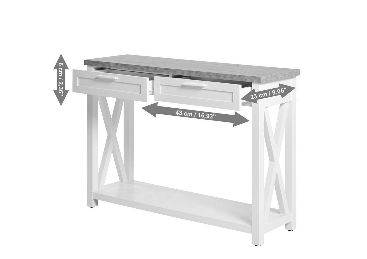 KONSOLENTISCH Eichefarben  - Eichefarben/Schwarz, LIFESTYLE, Holzwerkstoff/Metall (110/34/77cm)