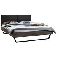 BETT 140/200 cm  in Anthrazit, Grau, Akaziefarben  - Anthrazit/Grau, Design, Holz/Metall (140/200cm) - Hasena