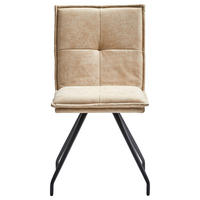 STUHL Mikrofaser Schwarz, Beige  - Beige/Schwarz, MODERN, Textil/Metall (49/89/62cm) - MID.YOU
