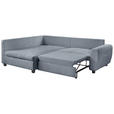 ECKSOFA  in Plüsch Hellgrau  - Hellgrau/Schwarz, KONVENTIONELL, Kunststoff/Textil (175/249cm) - Carryhome