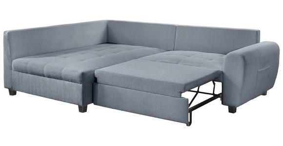 ECKSOFA  in Plüsch Hellgrau  - Hellgrau/Schwarz, KONVENTIONELL, Kunststoff/Textil (175/249cm) - Carryhome