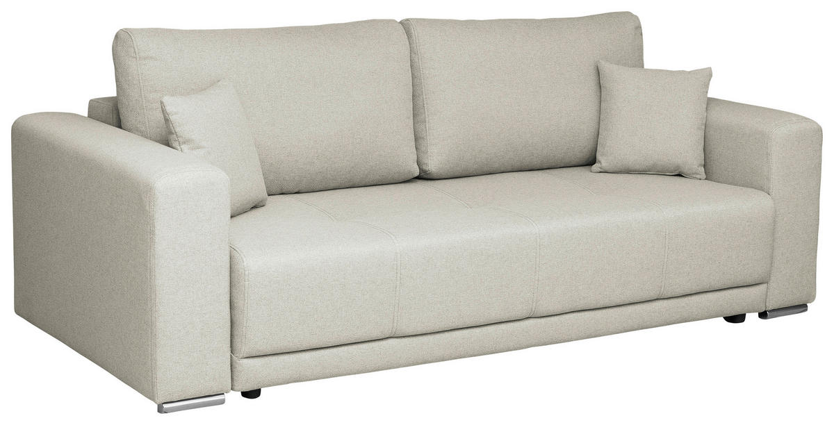 SCHLAFSOFA in Struktur Beige  - Chromfarben/Beige, Design, Kunststoff/Textil (238/77/108cm) - P & B