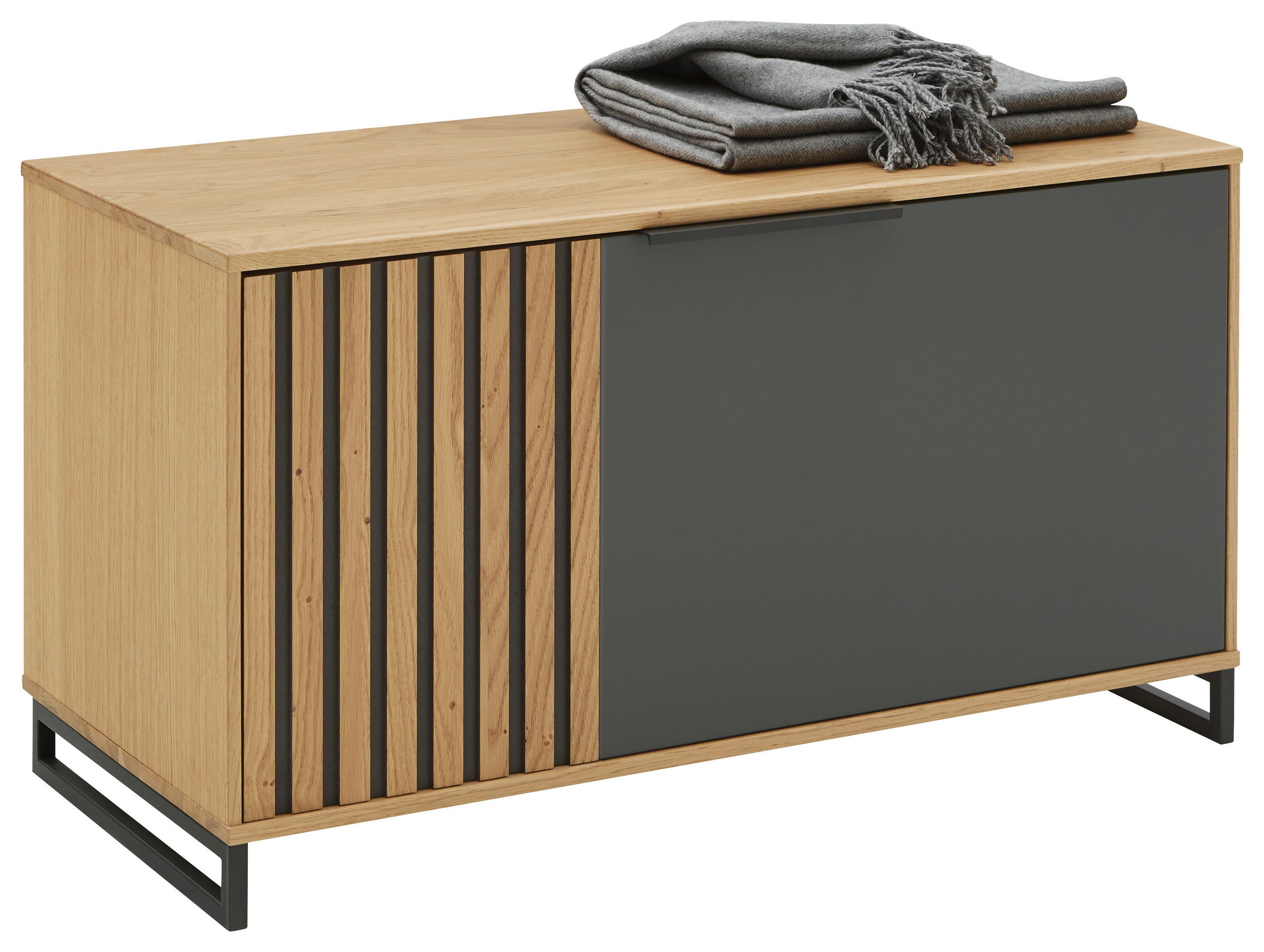 Dieter Knoll Garderobenbank Grau, Eiche, Eiche Bianco 86x47x40 cm