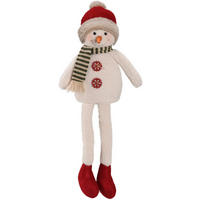 SCHNEEMANN  - Rot/Weiß, LIFESTYLE, Kunststoff/Textil (21/68/11cm) - X-Mas