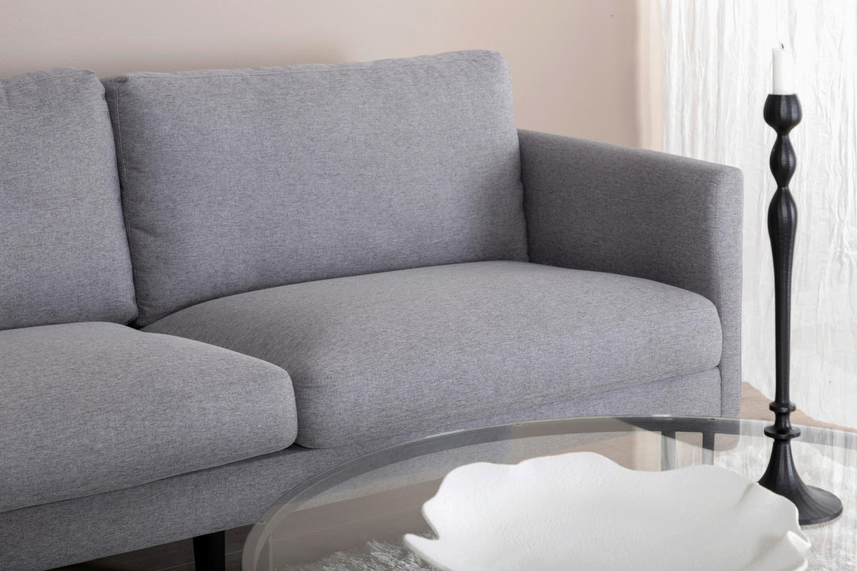 2-SITZER-SOFA in Textilgeflecht Grau, Schwarz  - Schwarz/Grau, Design, Textil/Metall (180/78/80cm) - Livetastic