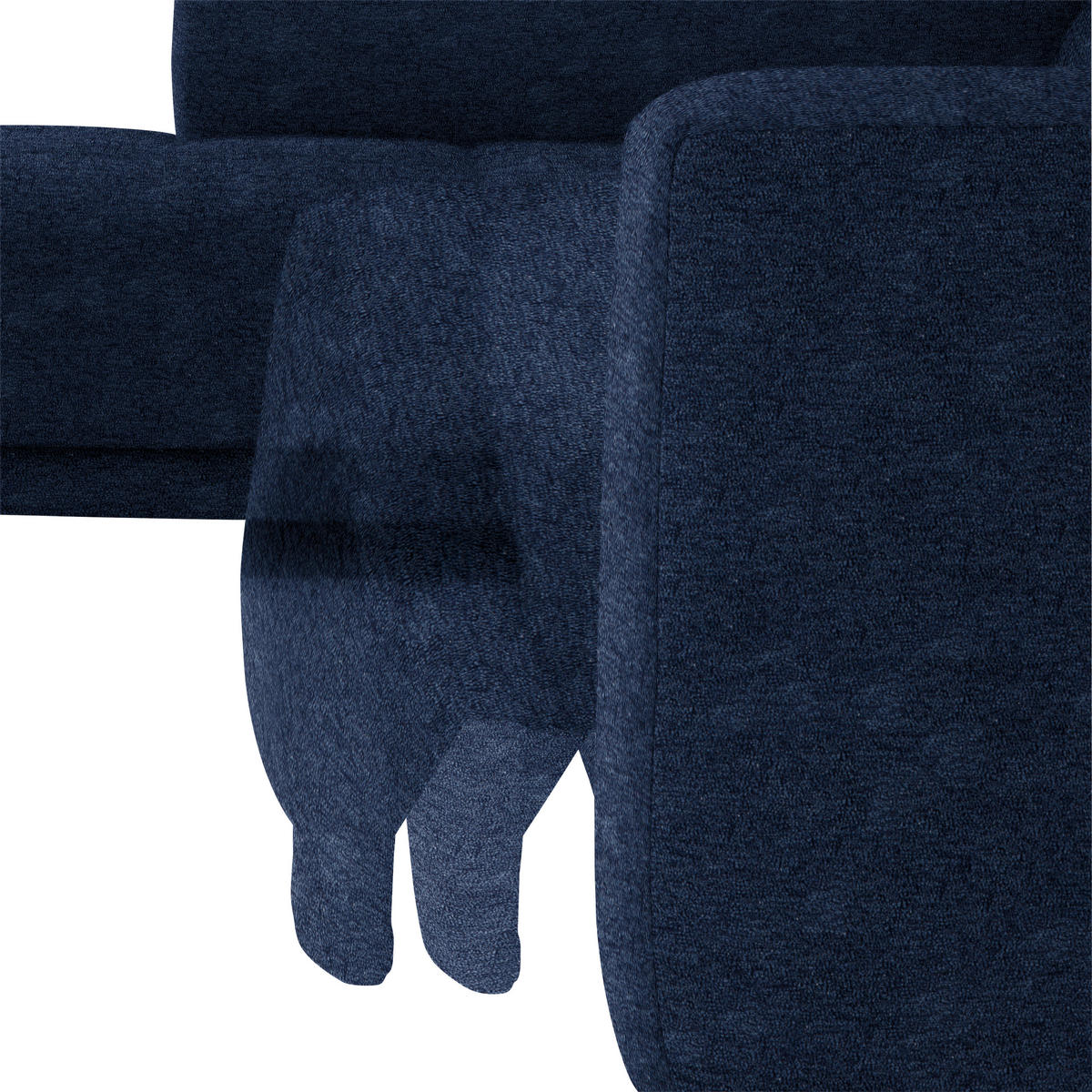 ECKSOFA in Mikrofaser Dunkelblau  207/301 cm  - Schwarz/Dunkelblau, Design, Textil/Metall (207/301cm) - Xora