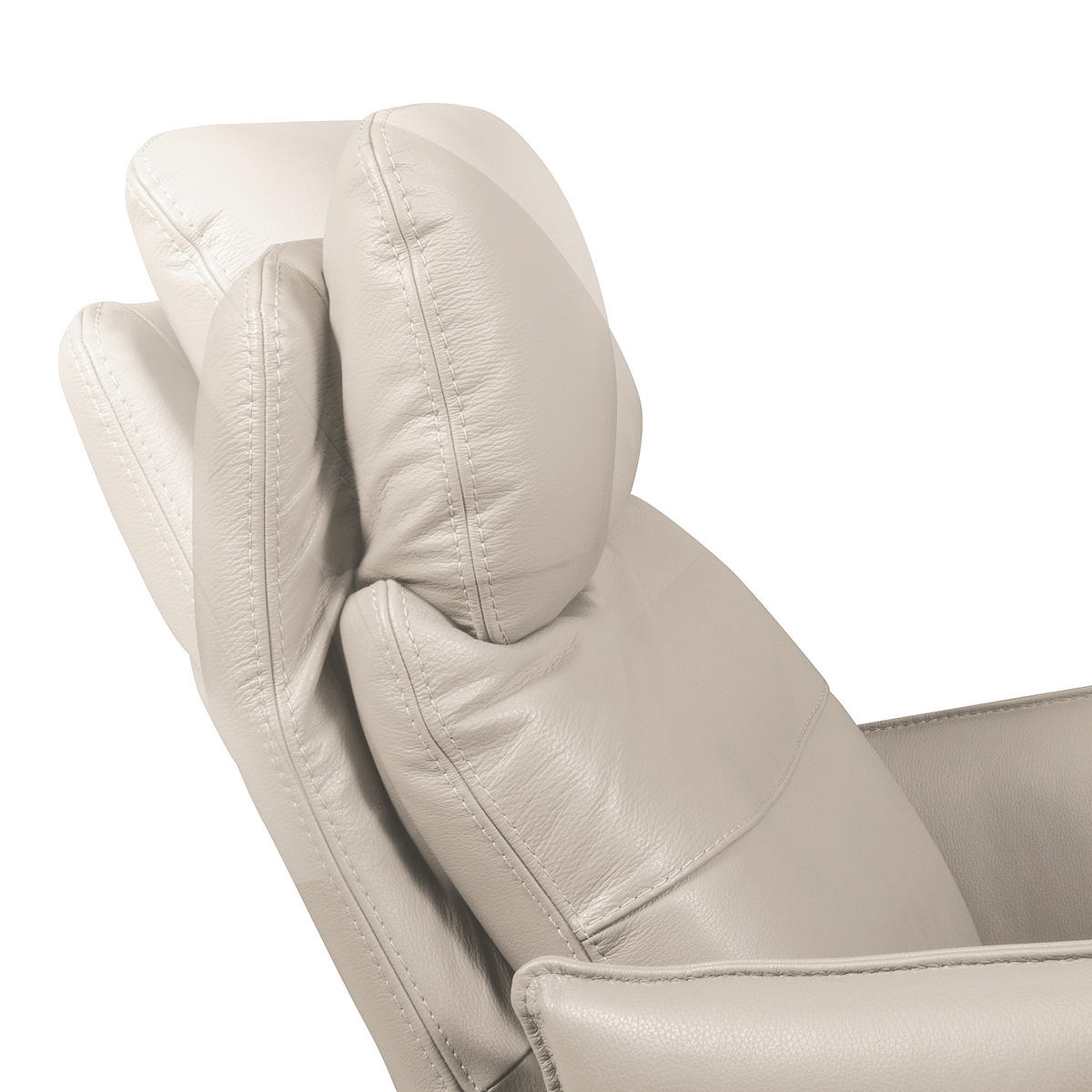 RELAXSESSEL in Leder Hellgrau  - Hellgrau/Schwarz, Design, Leder/Metall (77/107/88cm) - Livetastic