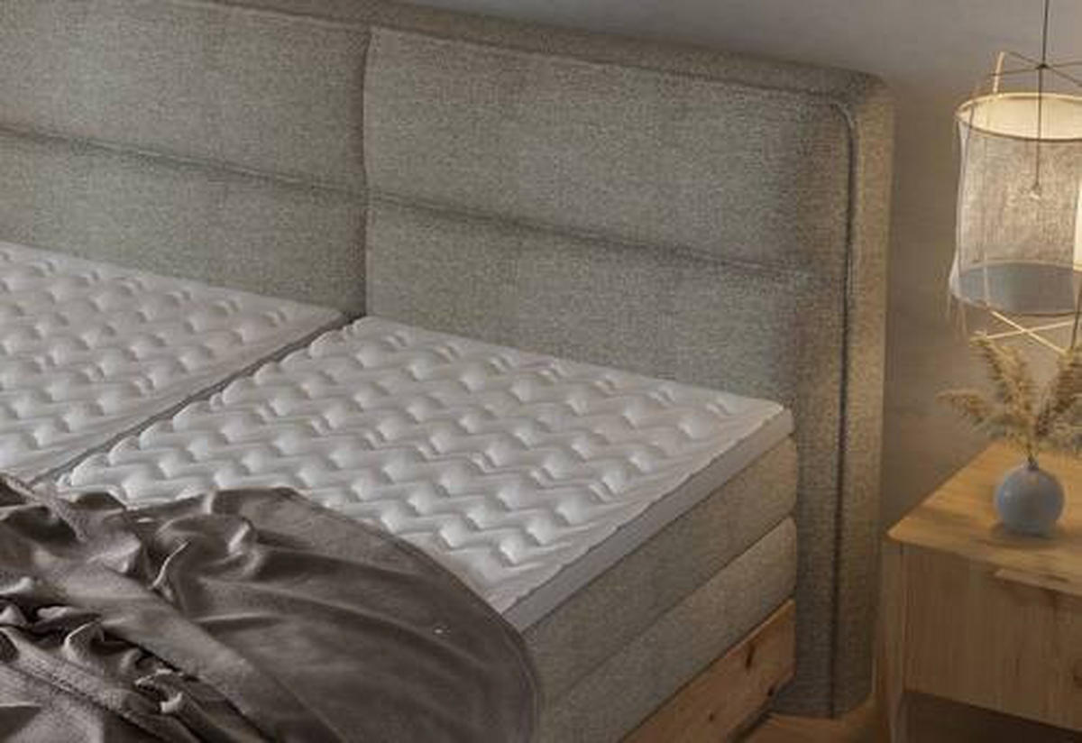 BOXSPRINGBETT 160/200 cm  in Eichefarben, Olivgrün  - Eichefarben/Olivgrün, Natur, Holz/Holzwerkstoff (160/200cm) - Valnatura