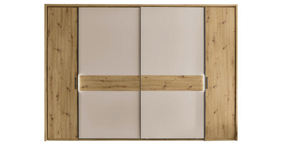 KOMBISCHRANK 312/225/61 cm 4-türig  - Kaschmir/Schwarz, Design, Holzwerkstoff/Metall (312/225/61cm) - Xora