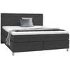 BOXSPRINGBETT 180/200 cm  in Dunkelgrau  - Chromfarben/Dunkelgrau, KONVENTIONELL, Kunststoff/Textil (180/200cm) - Voleo