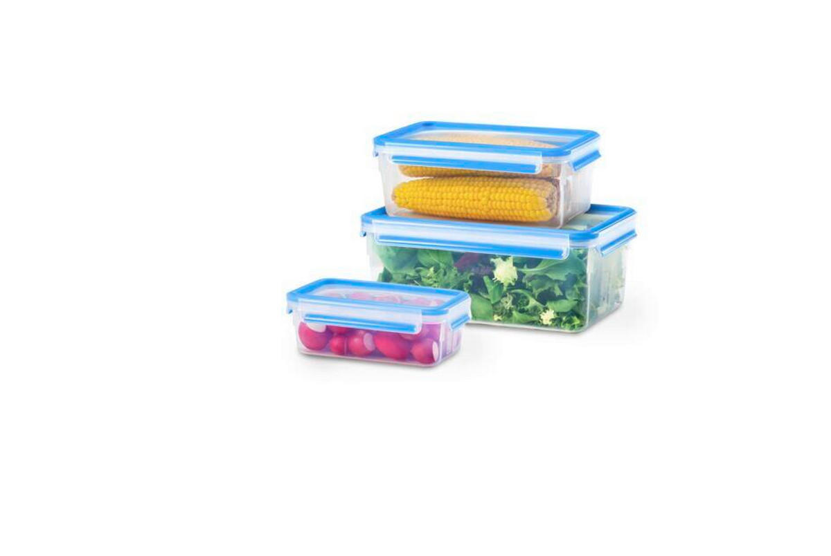 FRISCHHALTEDOSENSET Clip & Close 3-teilig  - Transparent, Basics, Kunststoff (26,3/19,5/11cm) - Emsa