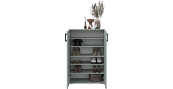 SCHUHSCHRANK 70/106/33,4 cm - Schwarz/Grün, KONVENTIONELL, Holzwerkstoff/Kunststoff (70/106/33,4cm) - Xora