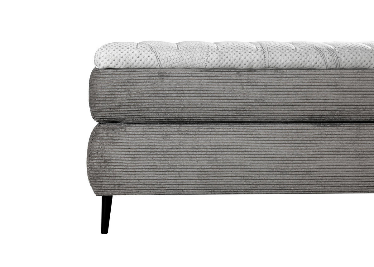 BOXSPRINGBETT 180/200 cm  in Grau  - Schwarz/Grau, Trend, Holz/Textil (180/200cm) - Esposa