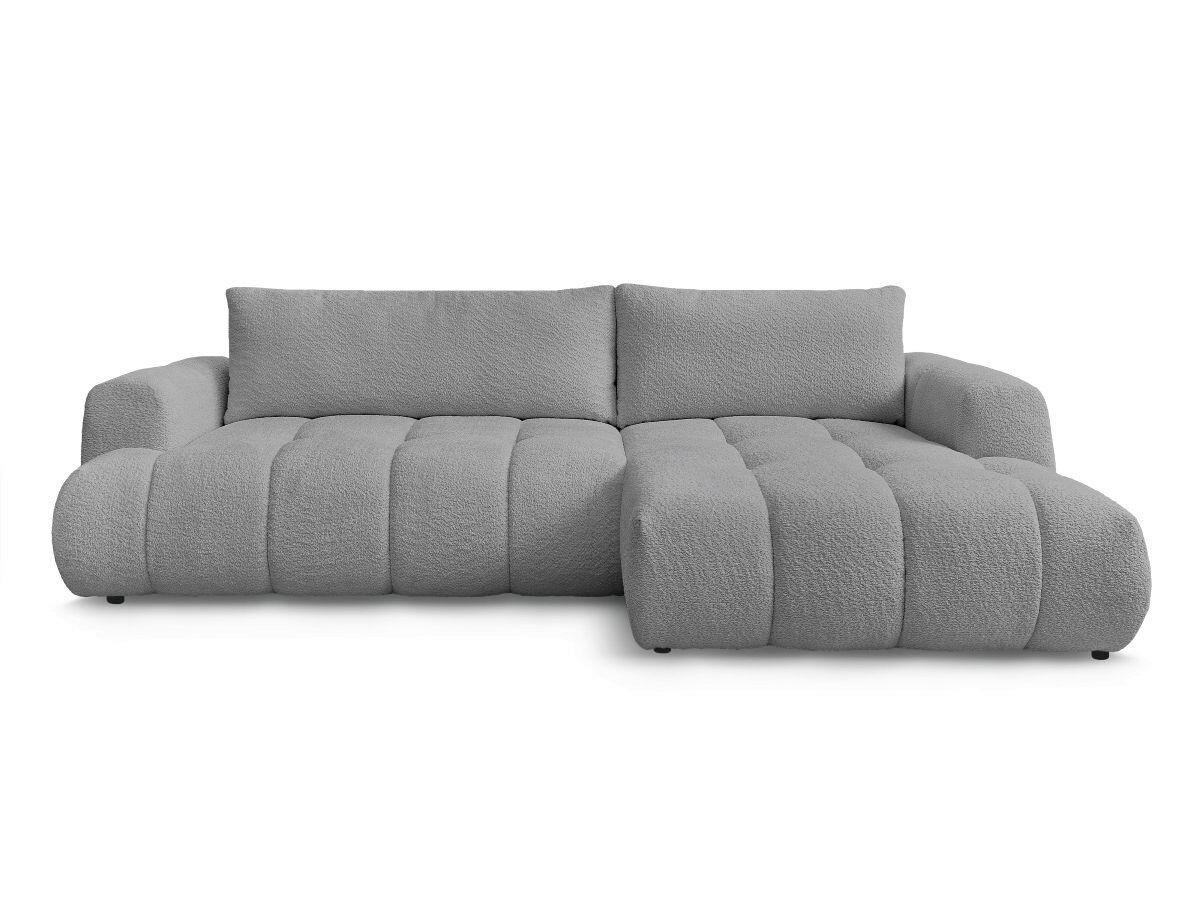 ECKSCHLAFSOFA FUJI Bouclé Dunkelgrau  inkl.  - Dunkelgrau/Schwarz, MODERN, Kunststoff/Textil (292/160cm)