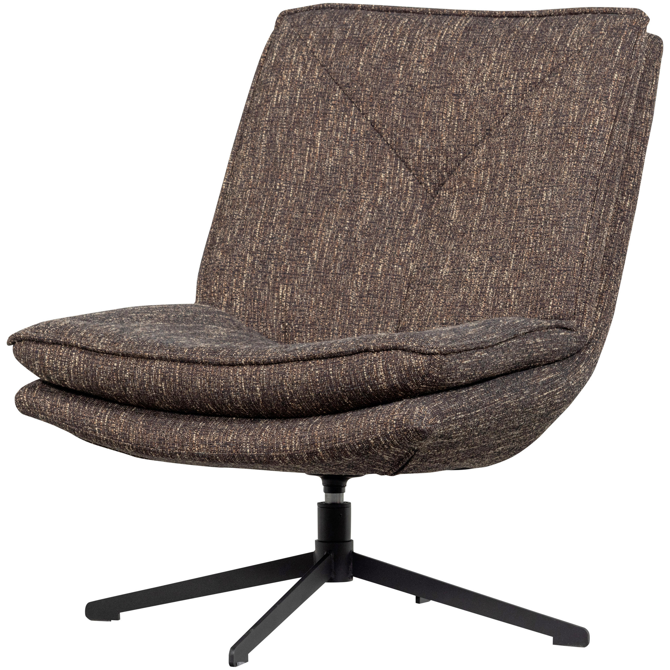 SESSEL in Webstoff Braun  - Schwarz/Braun, Design, Textil/Metall (75/88/94cm) - Livetastic