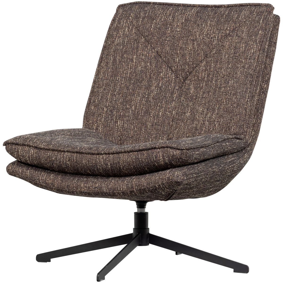 SESSEL in Webstoff Braun  - Schwarz/Braun, Design, Textil/Metall (75/88/94cm) - Livetastic