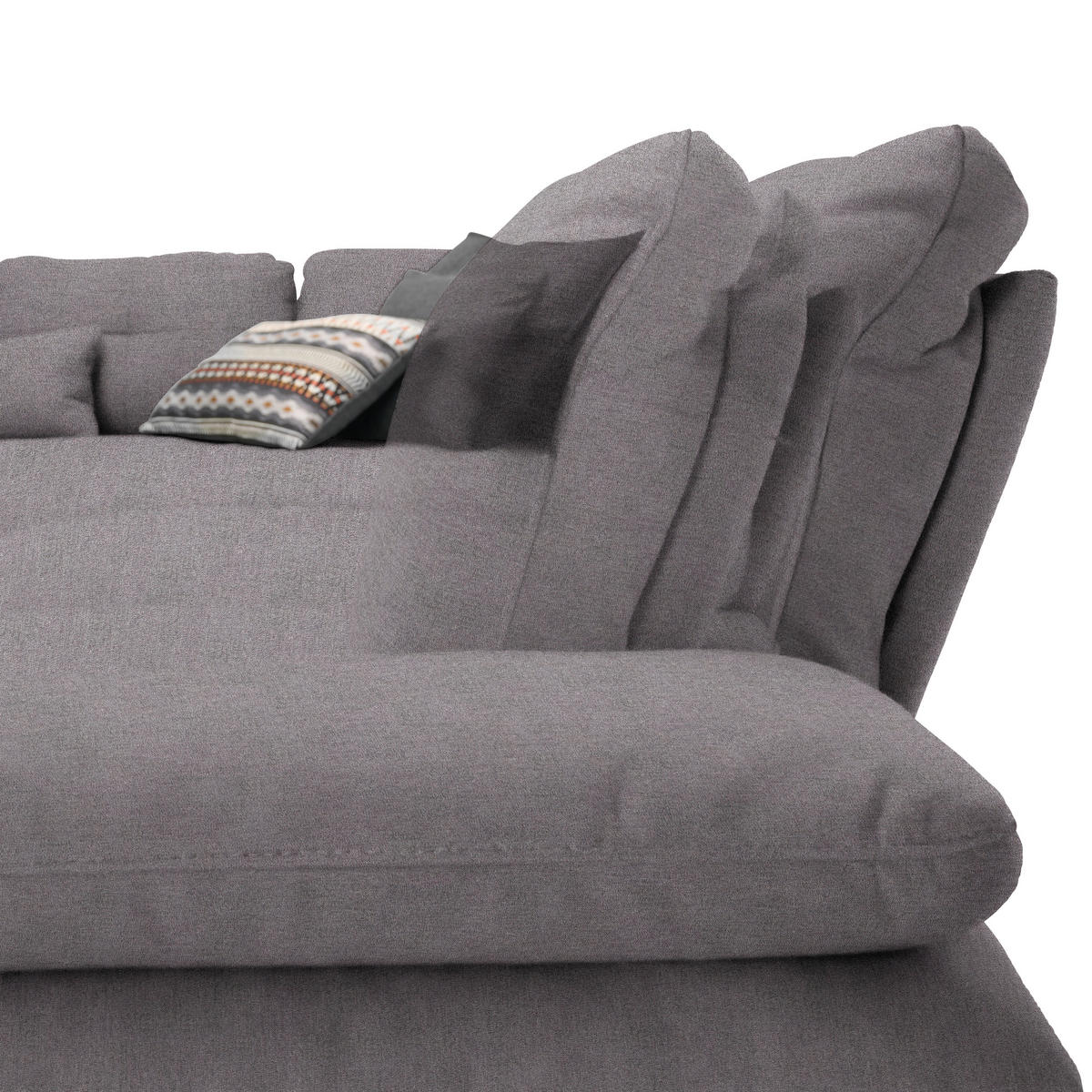 ECKSOFA  in Flachgewebe Anthrazit  271/344 cm  - Anthrazit/Schwarz, Design, Textil/Metall (271/344cm) - Chilliano
