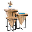 BEISTELLTISCH in Holz, Metall 36/36/56 cm  - Schwarz/Akaziefarben, Trend, Holz/Metall (36/36/56cm) - Ambia Home