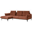 ECKSOFA in Webstoff Orange, Rostfarben  - Rostfarben/Schwarz, Natur, Textil (182/277cm) - Valnatura