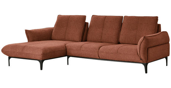 ECKSOFA in Webstoff Orange, Rostfarben  - Rostfarben/Schwarz, Natur, Textil (182/277cm) - Valnatura