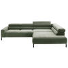 ECKSOFA inkl. Funktion Grün Cord  - Schwarz/Grün, MODERN, Textil/Metall (309/219cm) - Pure Home Lifestyle