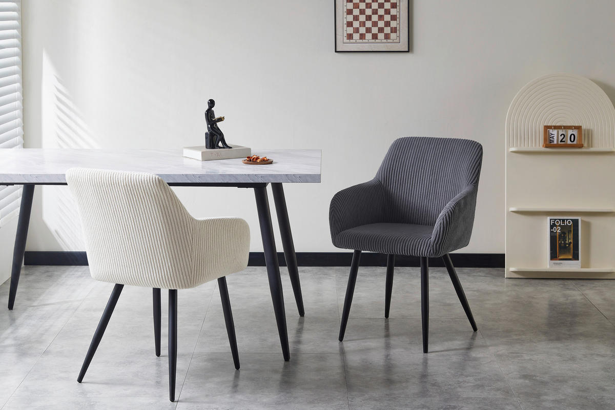 ARMLEHNSTUHL   Webstoff  - Schwarz/Grau, Design, Textil/Metall (56/83,5/59cm) - Ti'me