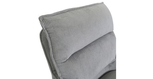 BARHOCKER Cord Hellgrau Stoffauswahl, Sitzfläche 360° drehbar  - Hellgrau/Schwarz, Design, Textil/Metall (54/98-120/58cm) - Novel