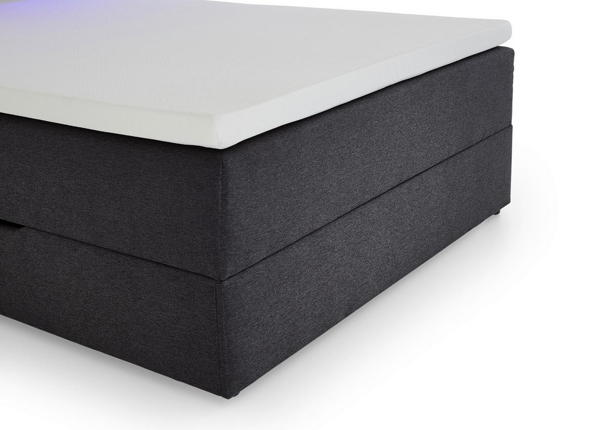 BOXSPRINGBETT 120/200 cm  in Anthrazit  - Anthrazit/Schwarz, Design, Holz/Textil (120/200cm) - Xora