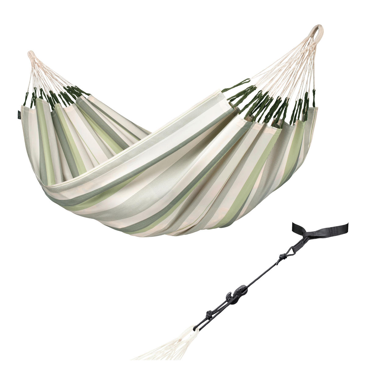 HÄNGEMATTE double outdoor  - Weiß/Hellgrün, KONVENTIONELL, Textil (160/350cm) - La Siesta